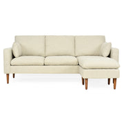 Canapea stofa, sezlong interschimbabil, 2 perne decor SAYA
