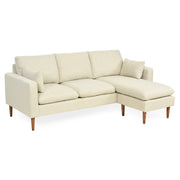 SAYA Canapea stofa, sezlong interschimbabil, 2 perne decor