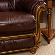 VILLIERS Canapea extensibila, piele, cu 3 locuri
